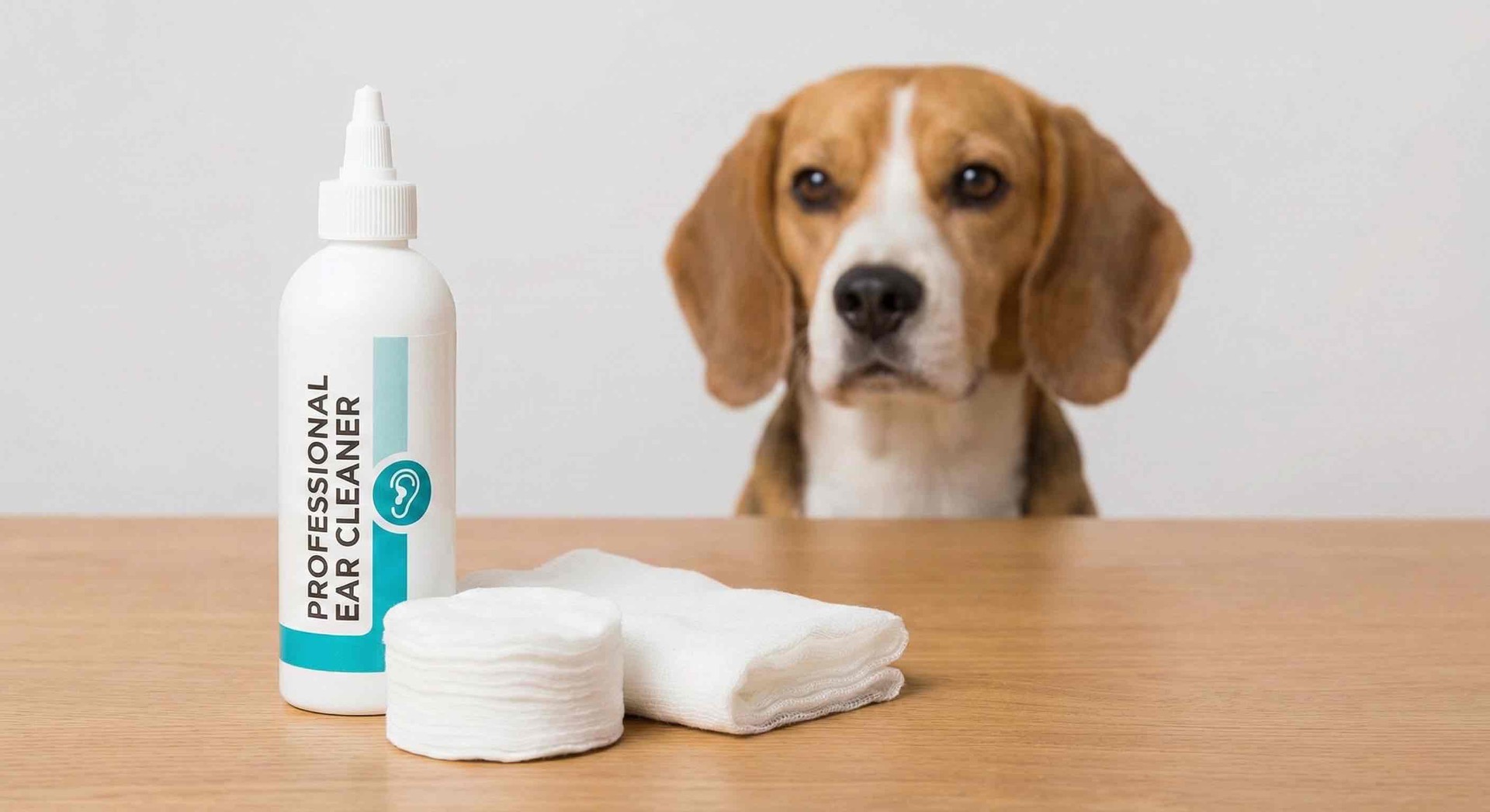 základná výbava pri čistení uší: profesionálny čistič uší, vatové tampóny, gáza