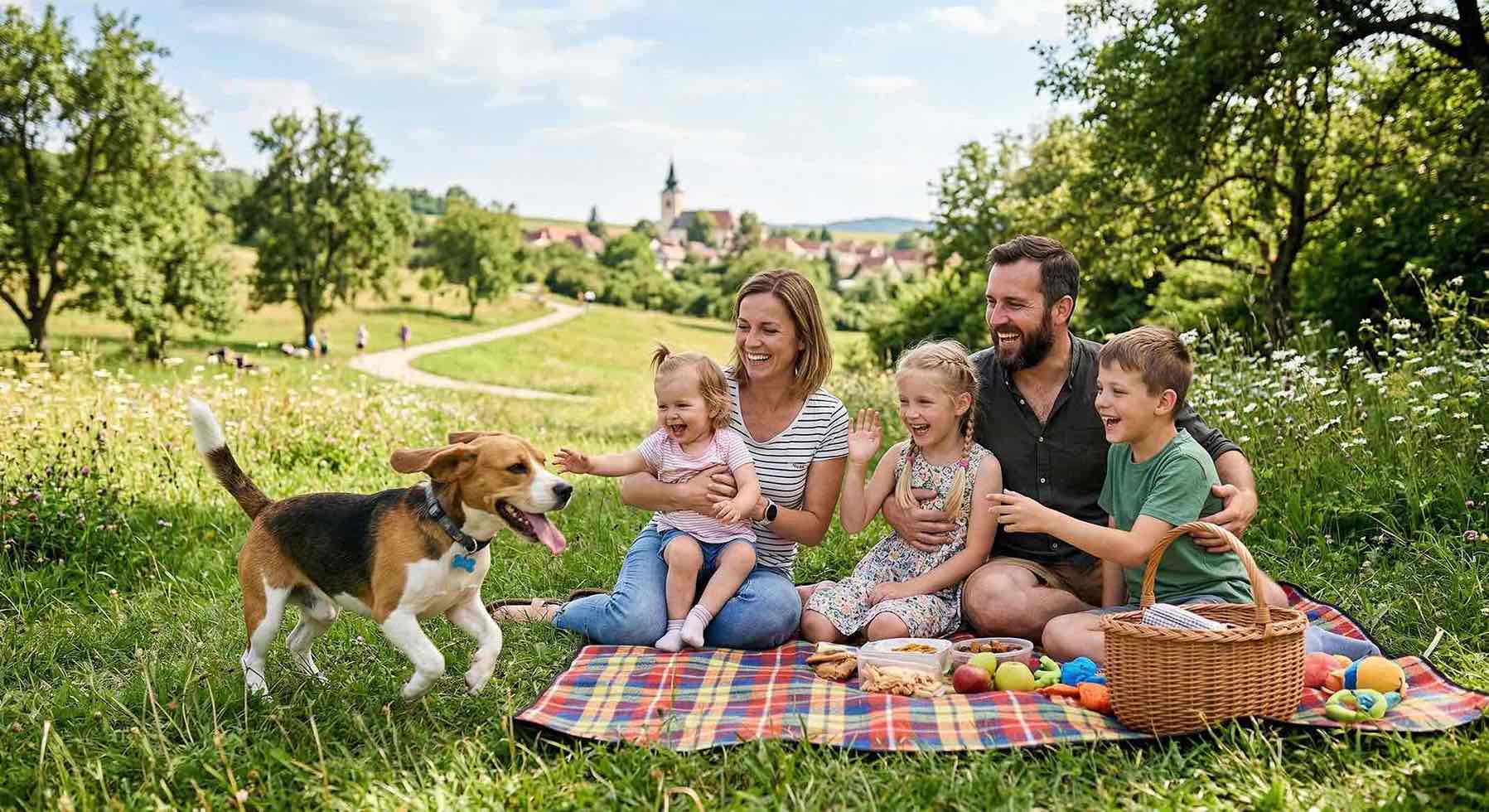 obľúbené plemeno bígl s rodinou