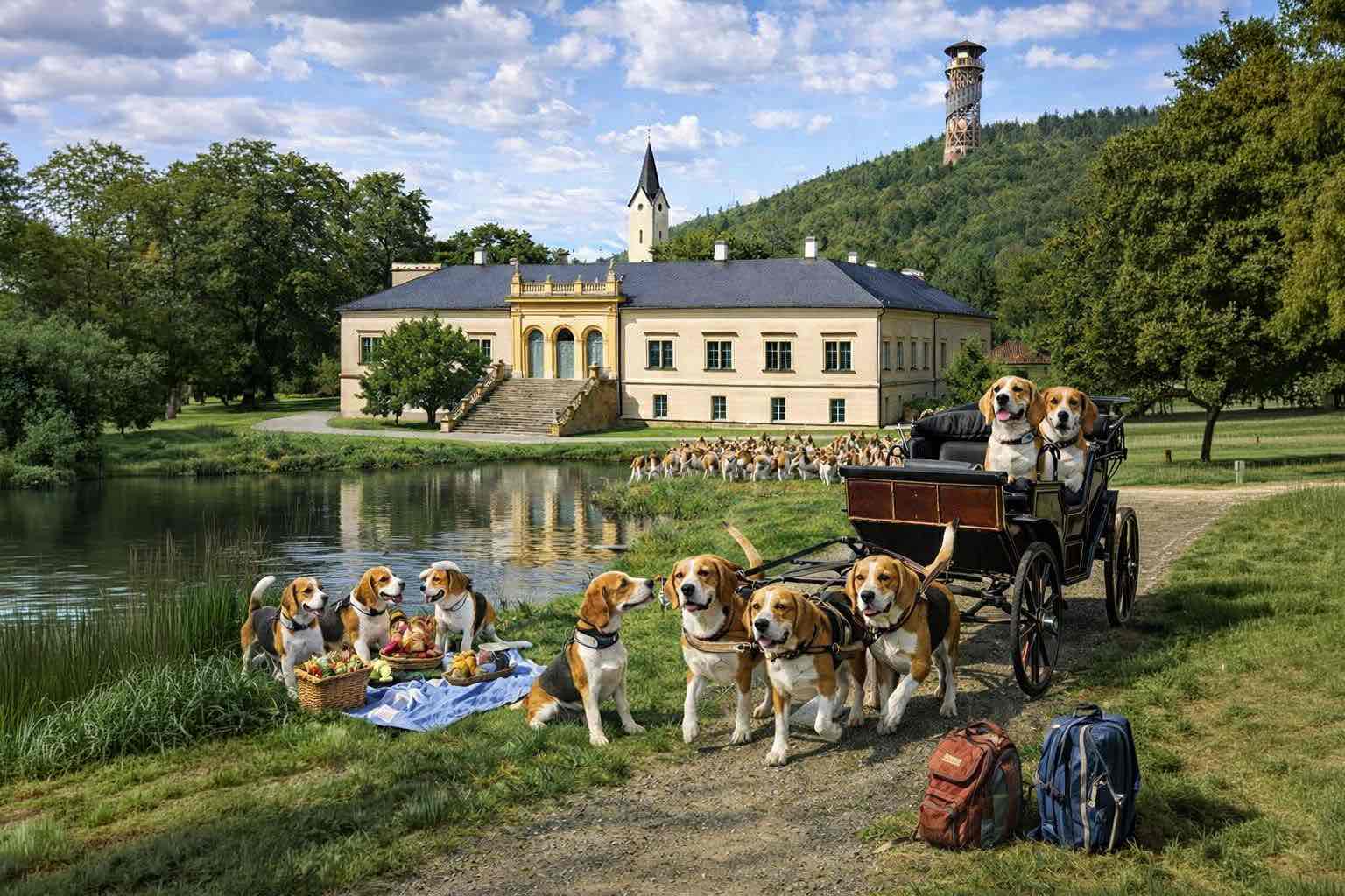 Bíglovia na zámku v Čechách pod Kosířem