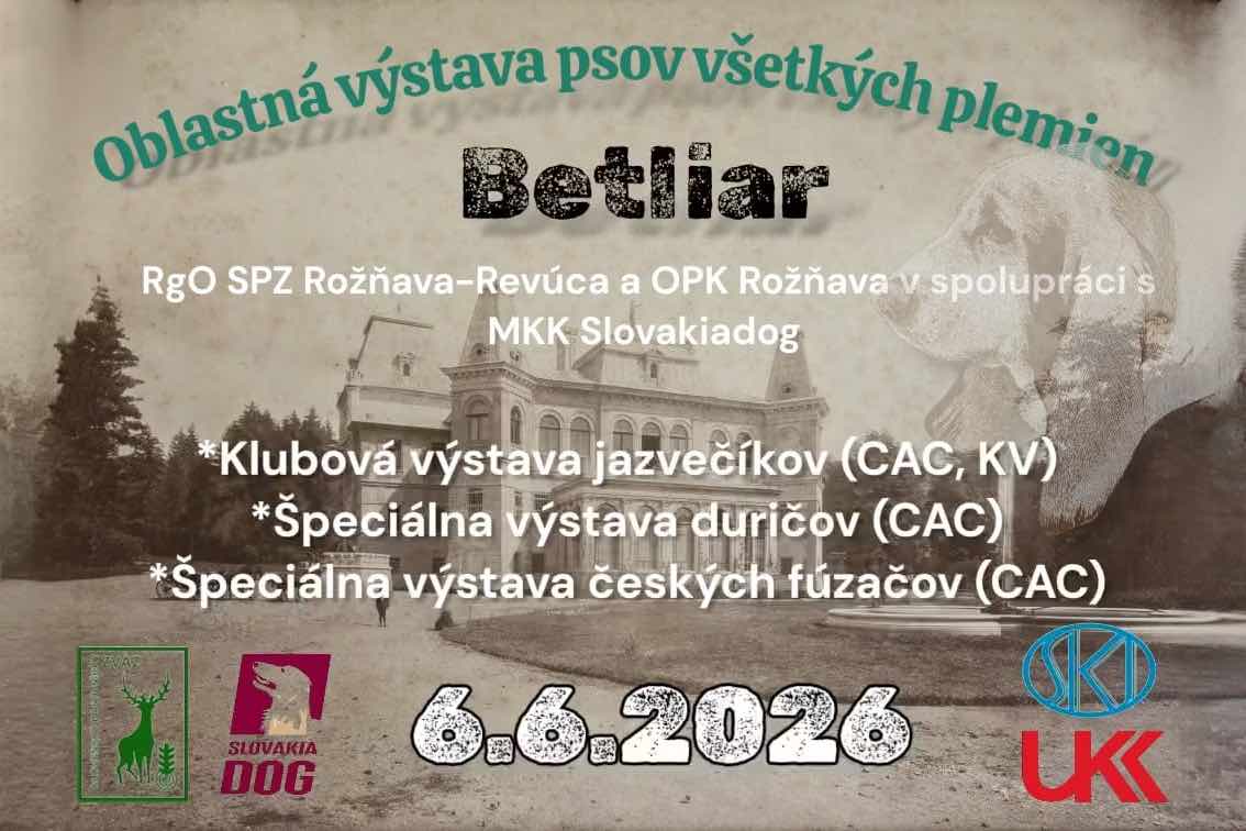 Oblastná výstava psov všetkých plemien Betliar 2026
