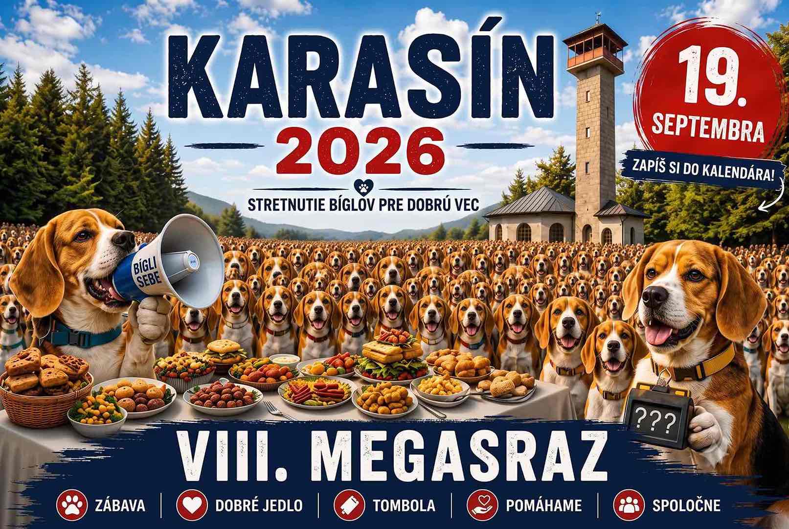 Karasín, Megazraz, stretnutie bíglov
